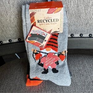 Recycled Gray Crew Socks Ladies